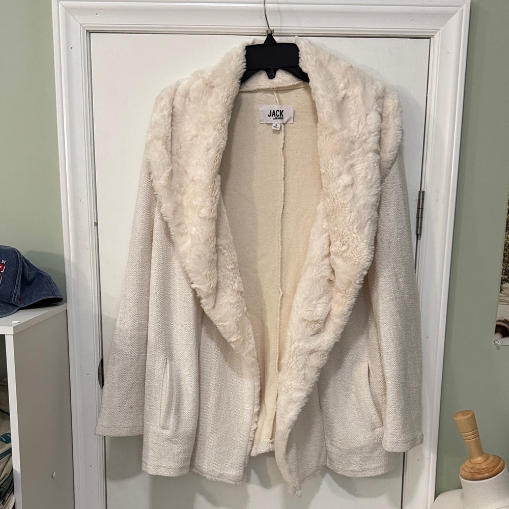 BB Dakota Cream Faux Fur Jacket